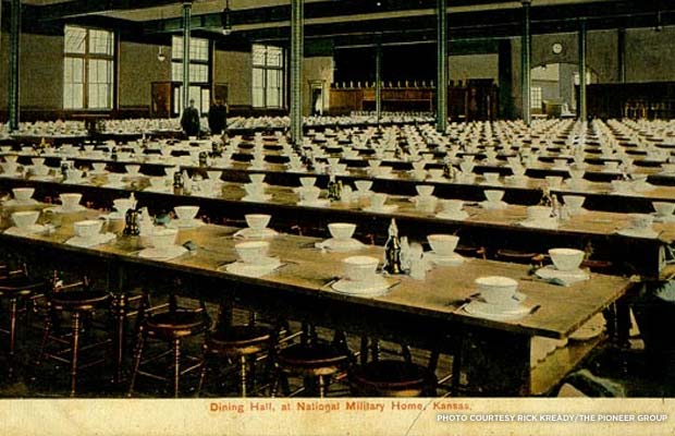 A penny postcard of the dining hall at the Home for Disabled Veterans, built in 1886. Credit: Rick Kready/The Pioneer Group