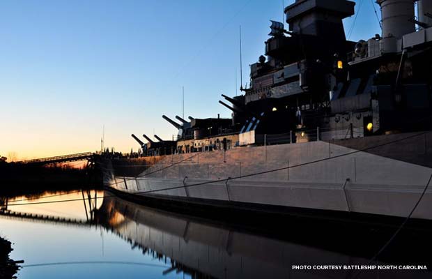 Reflection. Credit: Battleship North Carolina