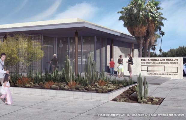 A rendering of the Palm Springs Art Museum Architecture and Design Center, Edwards Harris Pavilion. The museum is tentatively scheduled to open the fall of 2014. Credit: Courtesy Marmol+Radziner and Palm Springs Art Museum
