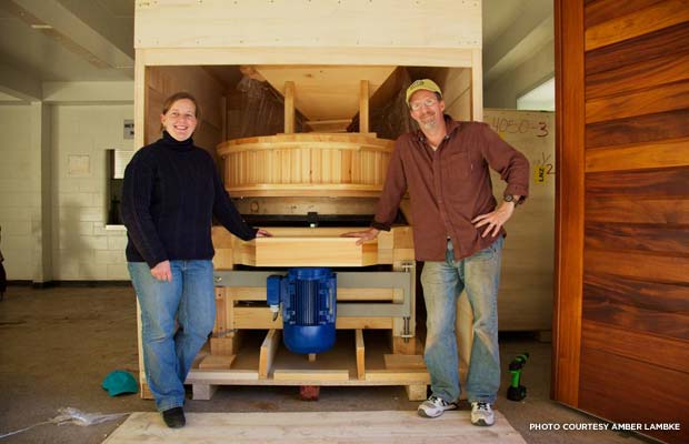 Lambke and her business partner, Michael Scholz, bought a 5,000-square-foot jail building in 2009 and turned it into a grist mill. Credit: Amber Lambke